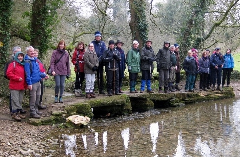 We use the clapper bridge to cross the River Windrush